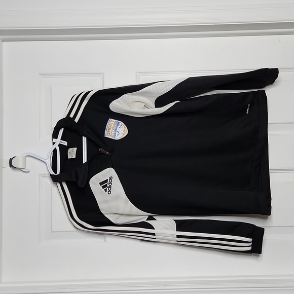 Adidas ClimaCool Half Zip Training Top – Black & White – College Soccer Logo – Y - Picture 2 of 7
